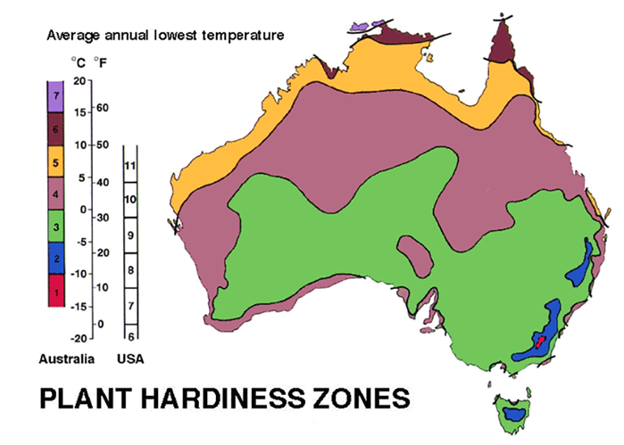 Australia Gardening Zones Map