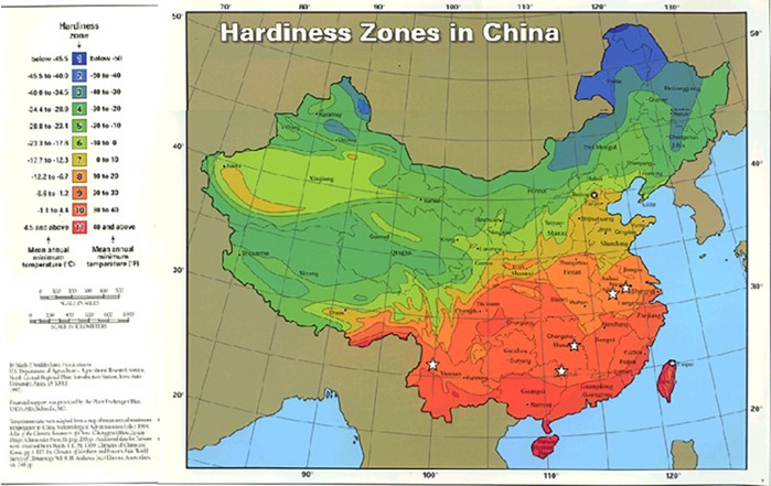 China Gardening Zones Map