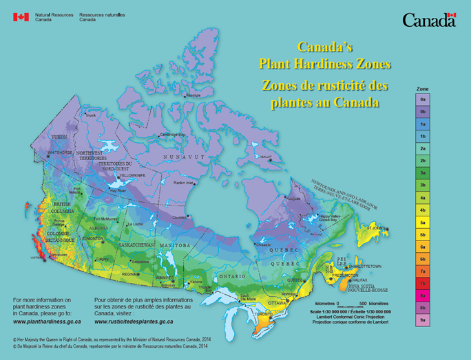 Canada Gardening Zones Map