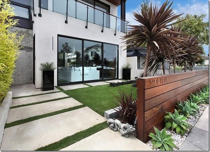 Modern front store yard landscaping